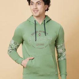 Being Human Green Regular Fit Hooded Sweatshirt-picture-16