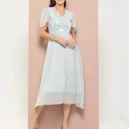 Qurvii Grey Embellished Maxi Dress-image-65