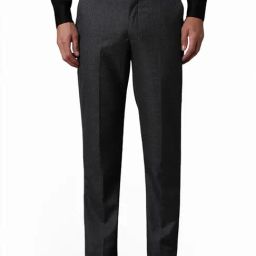 Louis Philippe Grey Slim Fit Texture Trousers-image-27