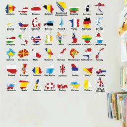 rawpockets Multicoloured National Territory and Flag Printed Wall Sticker-image-38