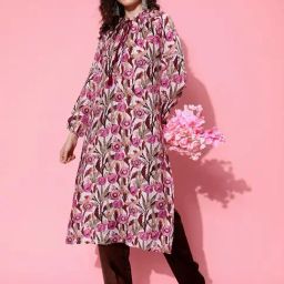Varanga White Floral Print Straight Kurta-image-48