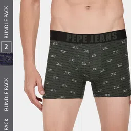 Pepe Jeans Pack Of 2 All Over Printed Outer Elastic Cotton Trunks-picture-44