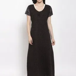 Secret Wish Black Printed Nighty-image-45