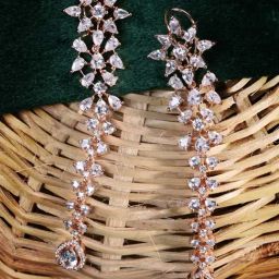 Saraf RS Jewellery White AD embellished Dangler Earrings-15
