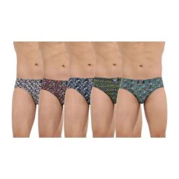 Dollar Bigboss Assorted Color Cotton Printed Briefs (Pack Of 5)-image-0