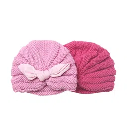 EL REGALO Pack of 2 Unisex Kids Pink & Purple Beanie-picture-45