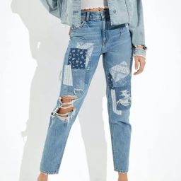 American Eagle Outfitters Blue Patchwork Jeans-image-7