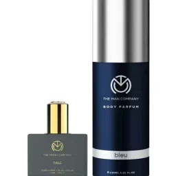 THE MAN COMPANY Talc Pour Homme Eau de Parfum & Body Parfum Bleu Set for Men & Women-55