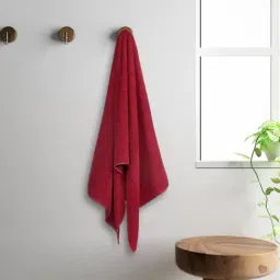 Spaces Swift Dry Self Red 450 GSM Cotton Bath Towel-0