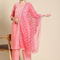Saadgi Pink Embroidered Dupatta-image-79