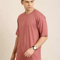 Difference of Opinion Peach Cotton Crew T-Shirt-image-51