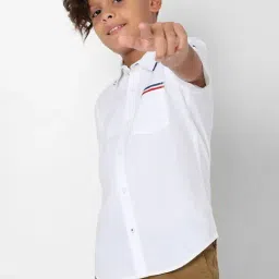 Gas Kids White Cotton Slim Fit Shirt-image-80