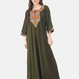 KOI SLEEPWEAR Olive Embroidered Nighty-picture-38