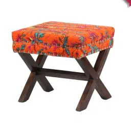 Ikiriya Rosslyn Printed Orange Wood Ottoman-image-33