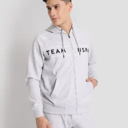 U.S. Polo Assn. Grey Regular Fit Hooded Sweatshirt-12