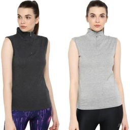 Appulse Grey Melange & Charcoal Cotton T-Shirt - Pack of 2-image-98