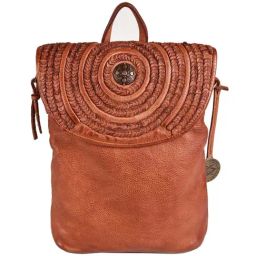 KOMPANERO Tan Leather Small Backpack-image-64