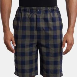 Jockey US88 Blue Super Combed Mercerised Cotton Bermuda Shorts with Side Pocket (Prints May Vary)-14