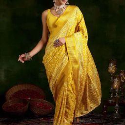 Libas Mustard Ethnic Motifs Saree-picture-39