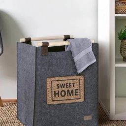 Obsessions Grey Medium Foldable Laundry & Multi Storage Basket-60