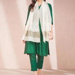 Fabindia Off-White Embroidered Dupatta-image-82