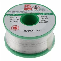 RS PRO Wire, 0.25mm Lead Free Solder, 228°C Melting Point, 8007636-19