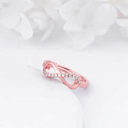 GIVA 925 Sterling Silver Rose Gold Ever InfInite Ring Adjustable For Women-image-51