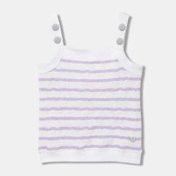 Blue Giraffe Kids White & Lilac Striped T-Shirt-image-69