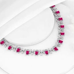 GIVA 925 Sterling Silver Pink Blush Necklace For Women-image-50