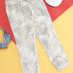 Pantaloons Junior Charcoal Printed Trousers-image-14