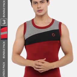 Dollar Bigboss Assorted Cotton Regular Fit Vest - Pack Of 3-image-44