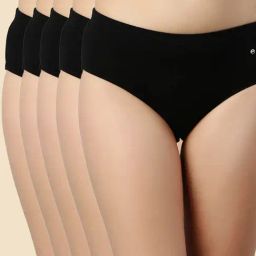 Enamor Jet Black Hipster Panty - Pack of 5-image-55