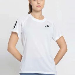 adidas White Plain Sports T-Shirt-image-68