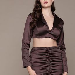 bebe Future Glam Satin-Finish Ruched Co-ords-picture-10
