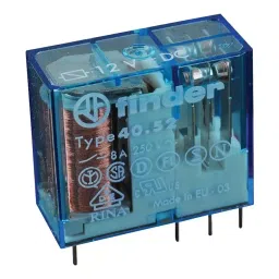 FINDER RELAY, DPDT, 12VDC, 8A, TH, 40.52.9.012.0000-8