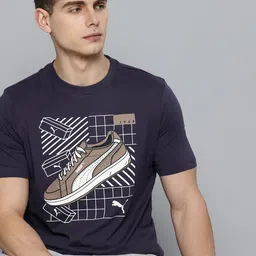 Puma Graphics Sneaker Printed Pure Cotton Outdoor T-shirt-image-55