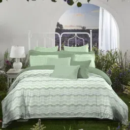 MyMytrident Aroma Fragrance 1 King Size Bedsheet with 2 Pillow Covers, 144TC- Green Apple-image-31