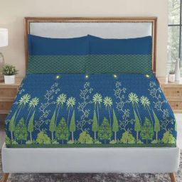 MyMytrident Classic Folk Lores King Bedsheet with 2 Pillow Covers, 210 TC--image-92