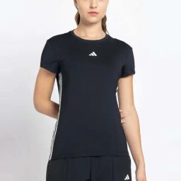 adidas Black Plain Sports T-Shirt-picture-28
