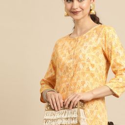 Anouk Women Yellow Ethnic Motifs Printed Straight Kurta-picture-20