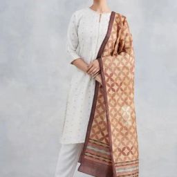 Fabindia Brown Printed Dupatta-picture-22