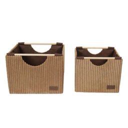 Obsessions 2-Piece Camel Foldable Laundry & Multi Storage Basket image 2