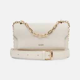 Kazo Off White Solid Small Sling Handbag-image-69