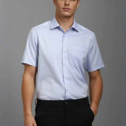 Louis Philippe Blue Cotton Regular Fit Shirt-image-23