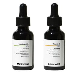 Minimalist Set of Vitamin C 10% & Niacinamide 10% Face Serum - 10 ml each image 1