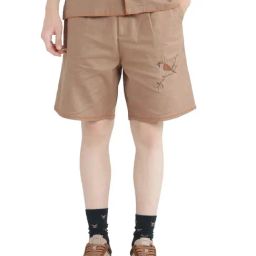 Rare Rabbit Brown Cotton Regular Fit Embroidered Shorts-image-68