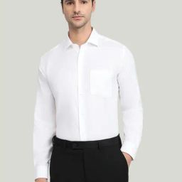 Park Avenue White Pure Cotton Regular Fit Self Pattern Shirt-picture-33