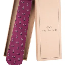 The Tie Hub Men Printed Silk Broad Tie-55