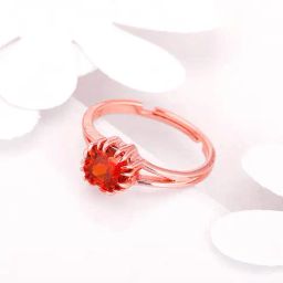 GIVA 925 Sterling Silver Rose Gold LumInous Sparkle Ring Adjustable For Women-image-15
