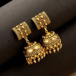Voylla Rava Ball Oxidized Jhumka Style Earrings-picture-21